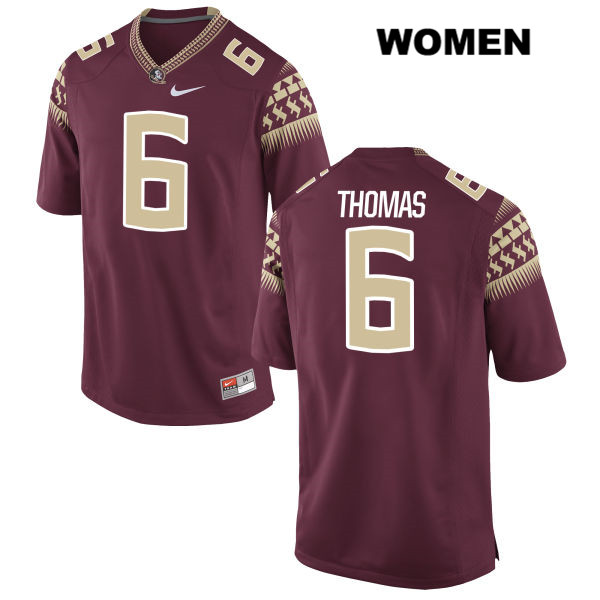 Women's NCAA Nike Florida State Seminoles #6 Matthew Thomas College Red Stitched Authentic Football Jersey JAJ6069PG